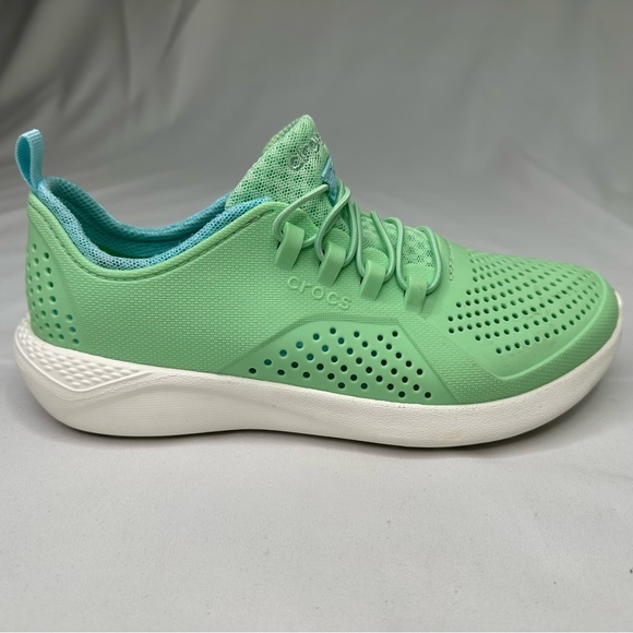 CROCS LiteRide Pacer Kids Mint Green Slip On Sneakers Shoes Youth j5 206011 EUC - Picture 3 of 9